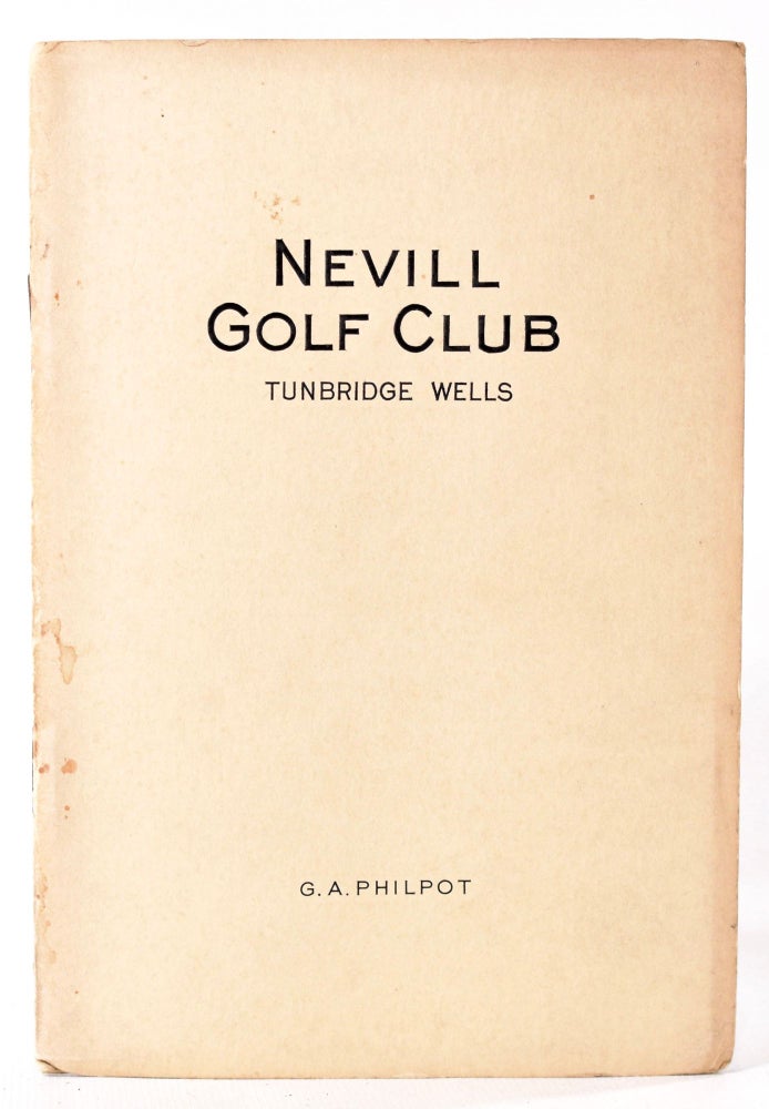 Item #8288 Nevill Golf Club. Official Handbook. Geo. A. Philpot.
