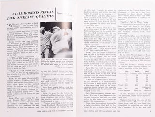 USGA Journal and Turf Managment July 1962 Signed Jack Nicklaus!
