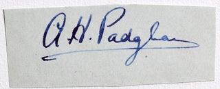 Item #8607 Cut Signature. Alf Padgham