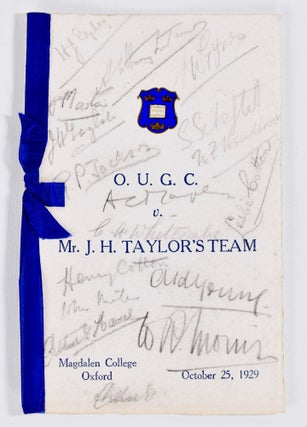 Item #8815 Dinner Menu Signed! J.H. Taylor, Henry Cotton....; O.U.G.C. versus Mr J.H. Taylor's...