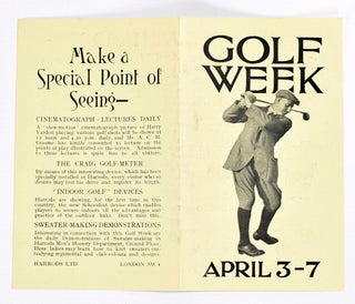 "Golf Week", advertising flyer. Vardon, Braid, Taylor, Herd, Ray, Duncan, White all Open Champion's !!