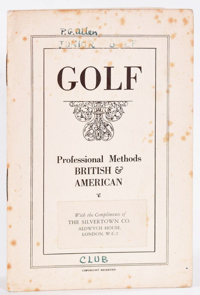 Item #9105 Golf: Professional Methods British & American.; Illustrated with special photographs of George Duncan. MacBeth Jas. Currie.