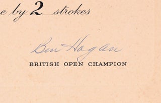 I Beat "Ben Hogan" certificate "Carnoustie 1953"