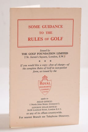 Item #9739 Some Guidance to the Rules of Golf. The Golf Foundation
